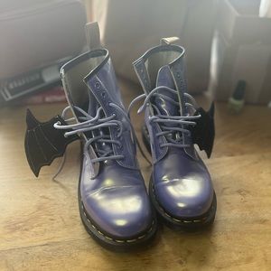 Vegan Metallic Doc Martens Purple Boots